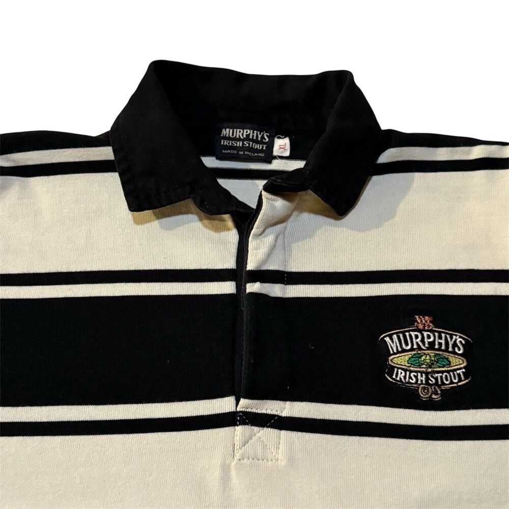 Vintage 90s Murphy’s Irish Stout Rugby Long Sleeve Shirt XL Ireland Embroidered - Picture 3 of 5